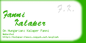 fanni kalaper business card